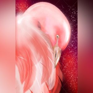 Flamingo Wall Art - Digital Handpainted 20X30